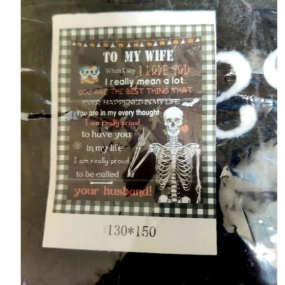 Plush Blanket Throw "Wife, Love, Gift"Lightweight Plush Fuzzy Cozy Soft Blankets - Picture 3 of 9